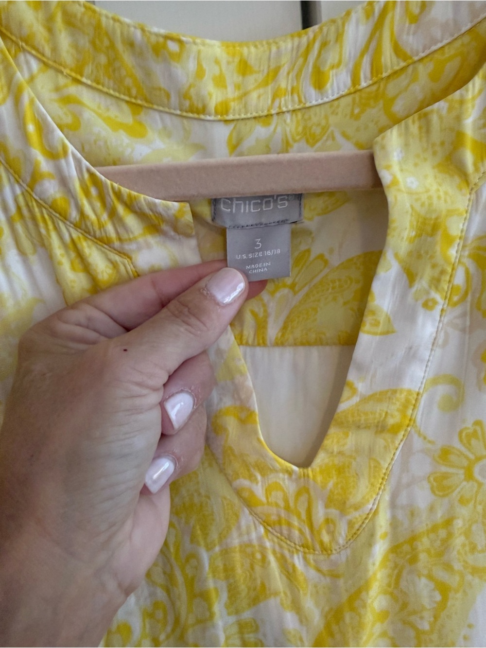 Chico's Yellow and White Floral Tiered Midi Dress - Picture 2 of 4